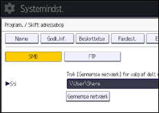 Illustration af displayet på betjeningspanelet