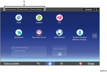 Nummerierte Abbildung zur Modusänderung