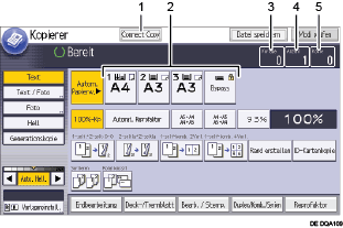 Nummerierte Abbildung Bedienfeld-Display