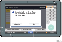 Nummerierte Abbildung des Bedienfelds