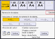 Ilustración de la pantalla panel de mandos