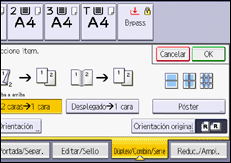 Ilustración de la pantalla panel de mandos