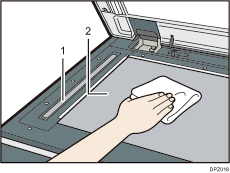 Ilustración del cristal de exposición, ilustración con llamadas numeradas