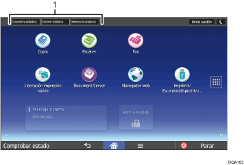 Ilustración numerada de cambio de modo