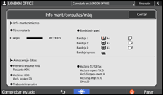 Ilustración de la pantalla panel de mandos