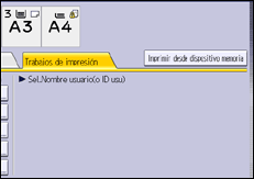 Ilustración de la pantalla panel de mandos