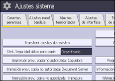 Ilustración de la pantalla panel de mandos