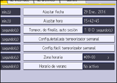 Ilustración de la pantalla panel de mandos