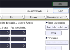 Ilustración de la pantalla panel de mandos