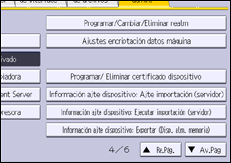 Ilustración de la pantalla panel de mandos