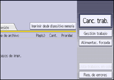 Ilustración de la pantalla panel de mandos