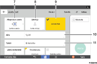 Käyttöpaneelin numeroitu näyttö