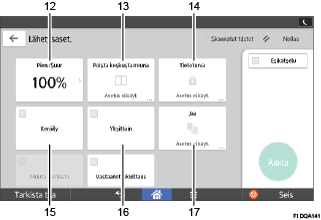 Käyttöpaneelin numeroitu näyttö