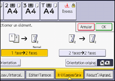 Illustration de l'écran du panneau de commande