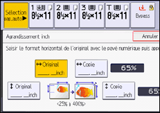 Illustration de l'écran du panneau de commande