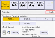 Illustration de l'écran du panneau de commande