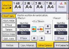 Illustration de l'écran du panneau de commande