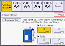 Illustration de l'écran du panneau de commande
