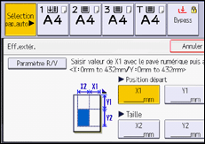 Illustration de l'écran du panneau de commande