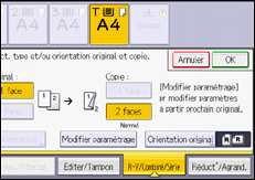 Illustration de l'écran du panneau de commande
