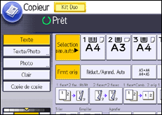 Illustration de l'écran du panneau de commande