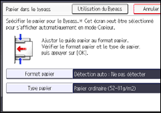 Illustration de l'écran du panneau de commande