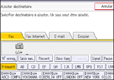 Illustration de l'écran du panneau de commande