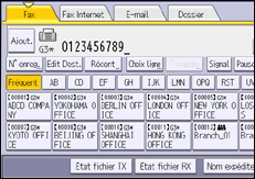 Illustration de l'écran du panneau de commande