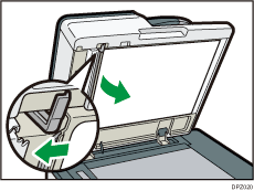 Illustration numérotée du chargeur automatique de documents avec retournement