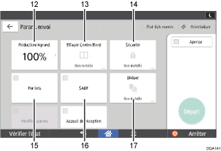 Illustration numérotée du panneau de commande