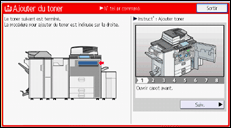 Illustration de l'écran du panneau de commande