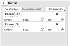 Illustration de l'écran du panneau de commande
