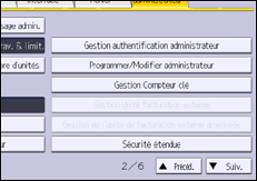 Illustration de l'écran du panneau de commande