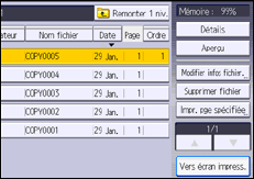Illustration de l'écran du panneau de commande