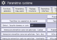 Illustration de l'écran du panneau de commande