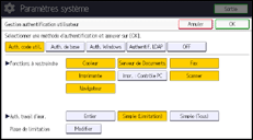 Illustration de l'écran du panneau de commande