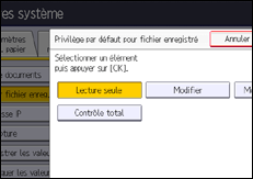 Illustration de l'écran du panneau de commande