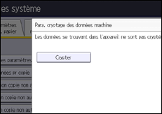 Illustration de l'écran du panneau de commande