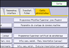 Illustration de l'écran du panneau de commande