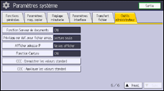 Illustration de l'écran du panneau de commande