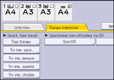 Illustration de l'écran du panneau de commande