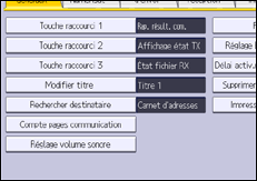 Illustration de l'écran du panneau de commande