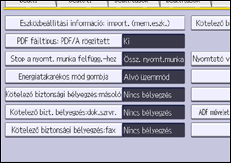A kezelőpanel ismertetése