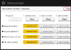 A kezelőpanel ismertetése