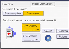 Illustrazione della schermata sul pannello di controllo