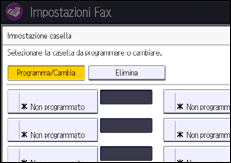 Illustrazione della schermata sul pannello di controllo