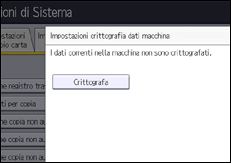 Illustrazione della schermata sul pannello di controllo