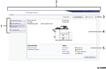 Schermafbeelding van internetbrowser (afbeelding met genummerde items)