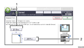 Genummerde afbeelding van het scherm van het bedieningspaneel