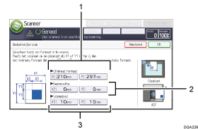 Genummerde afbeelding van het scherm van het bedieningspaneel